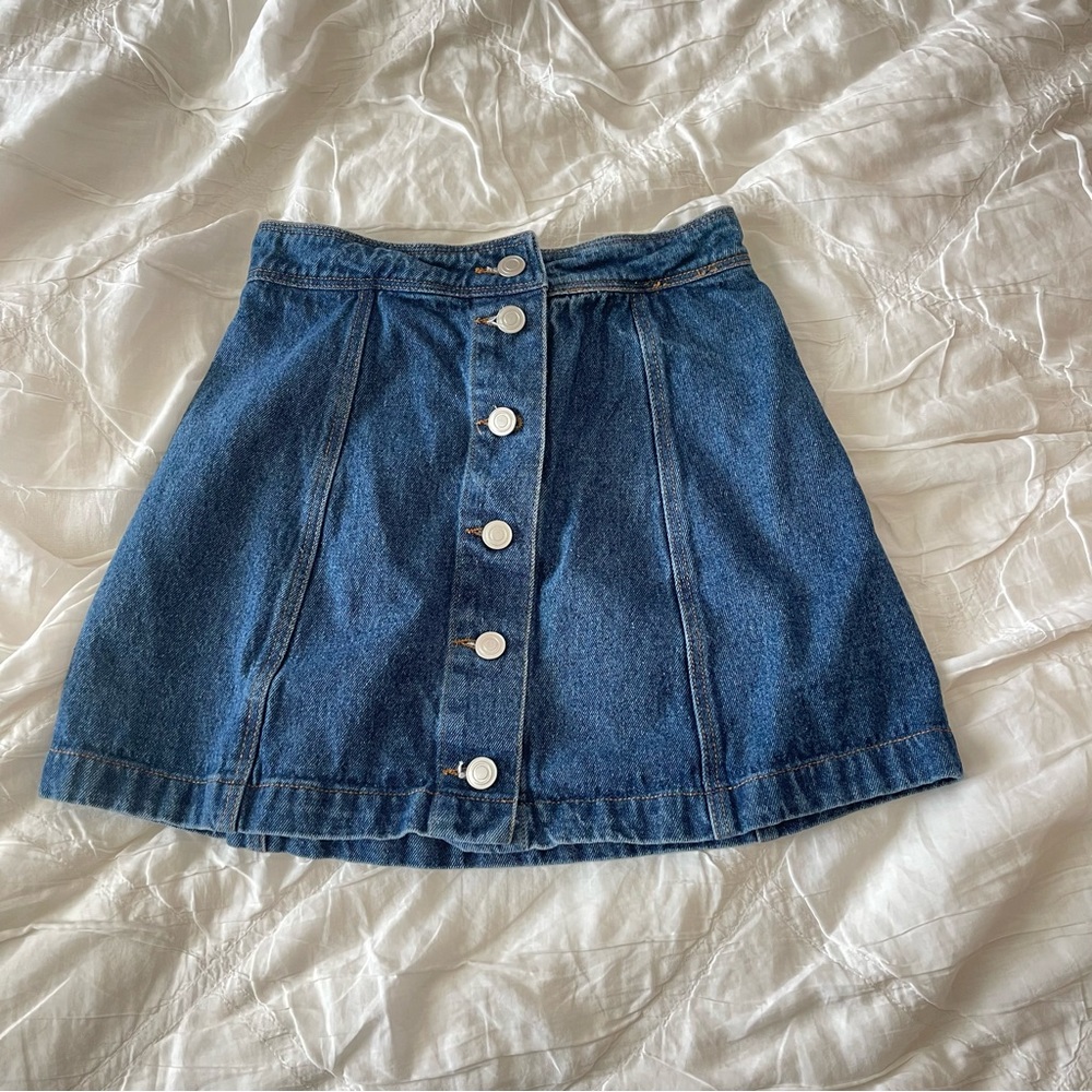 Zara Button Down Denim Skirt